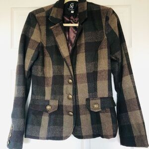 Ashley By 26 International Plaid Jacket - Brown and Black